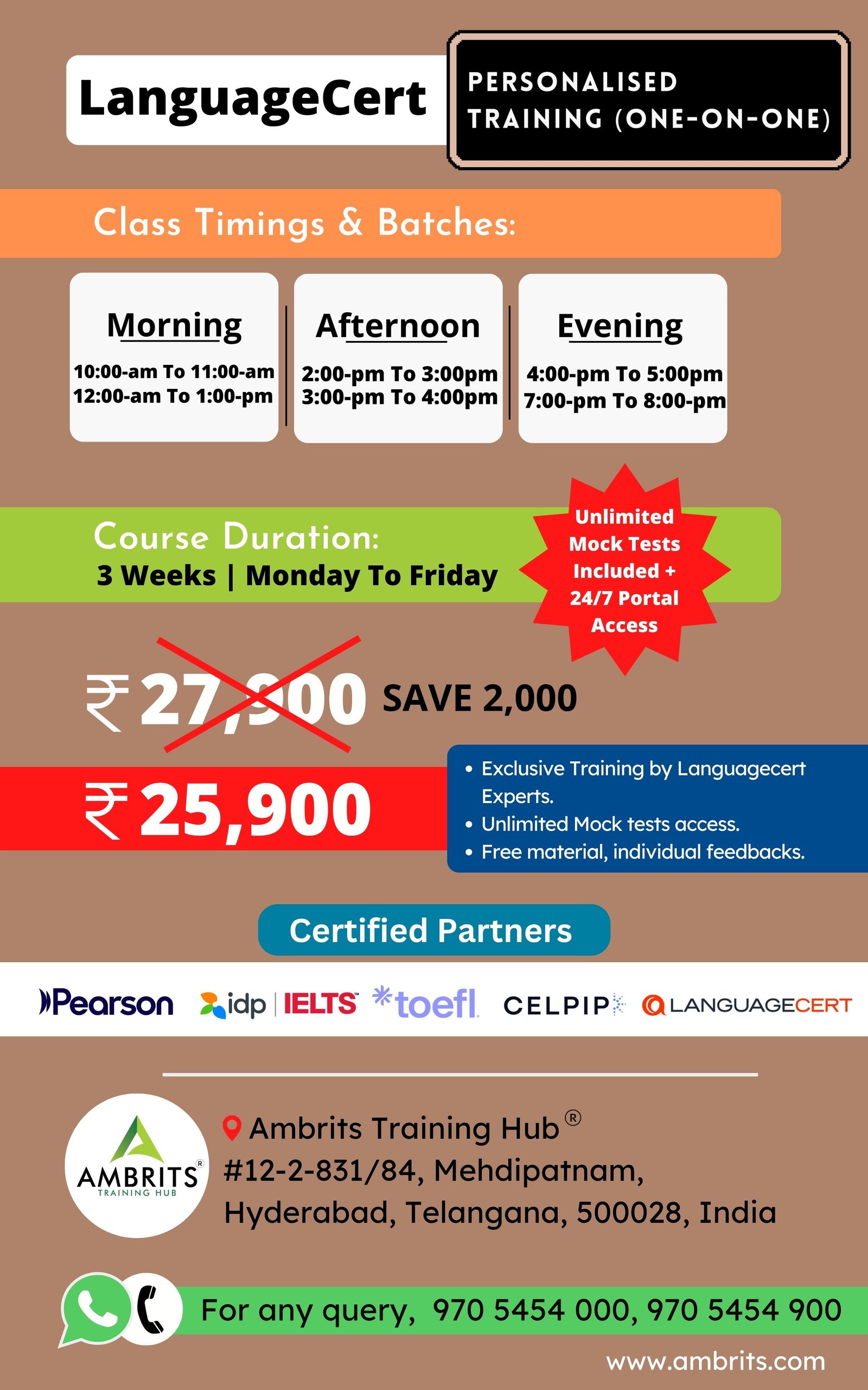 LanguageCert (One-on-One) Personalised Classes — Course Brochure